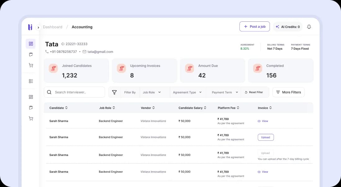 Clean audit trail for billing & compliance