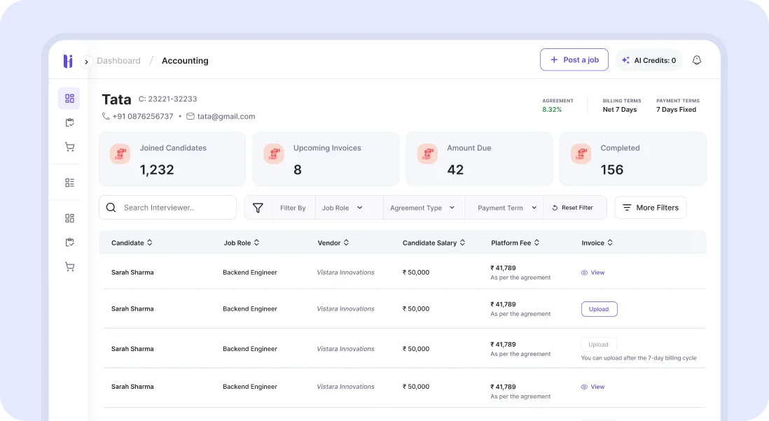 Clean audit trail for billing & compliance